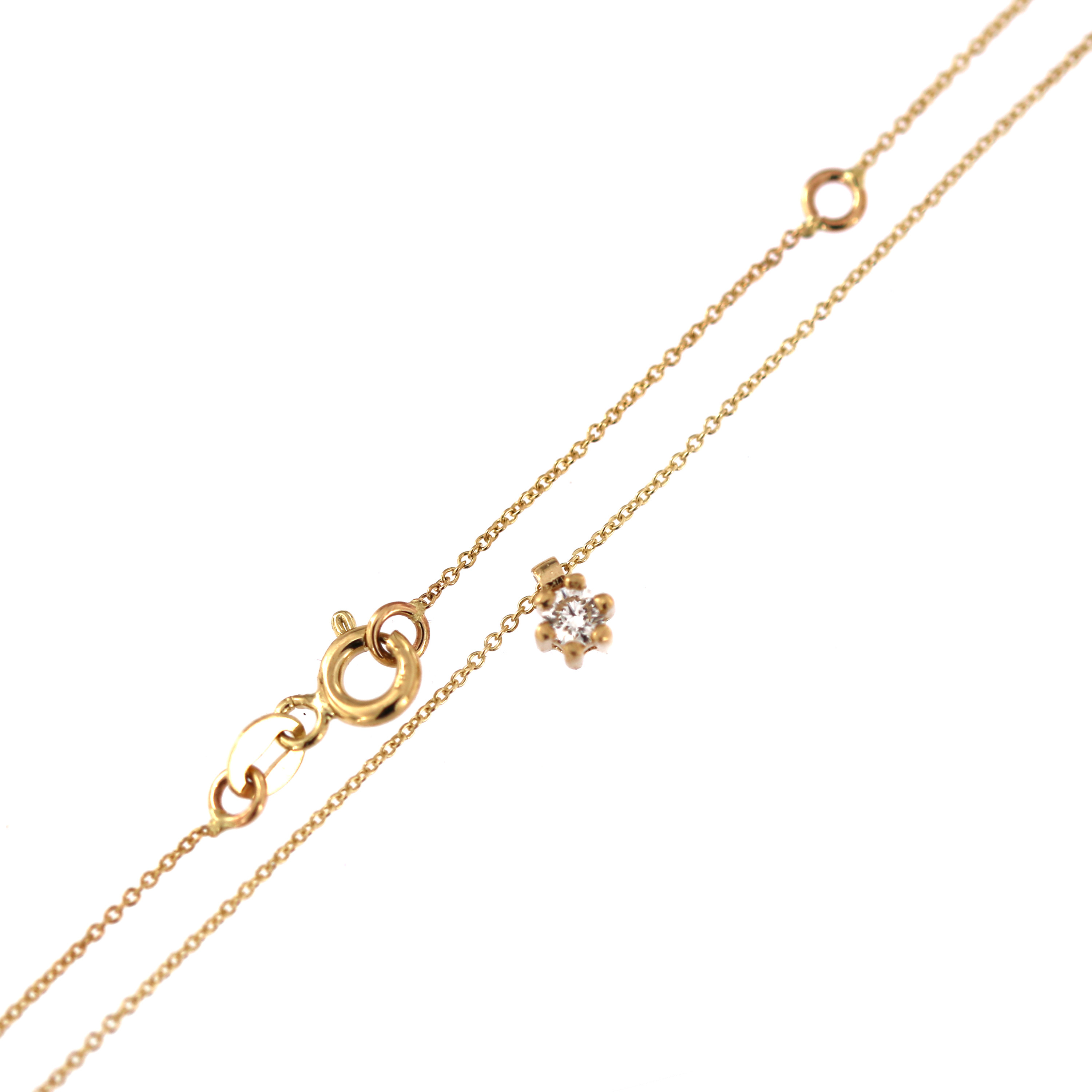 Yellow gold diamond pendant necklace CPGR02-01