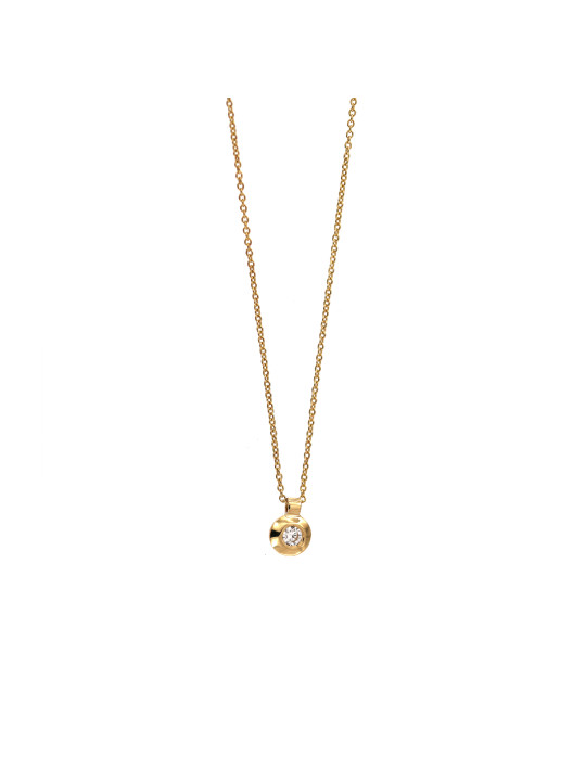 Yellow gold diamond pendant necklace CPGR04-01
