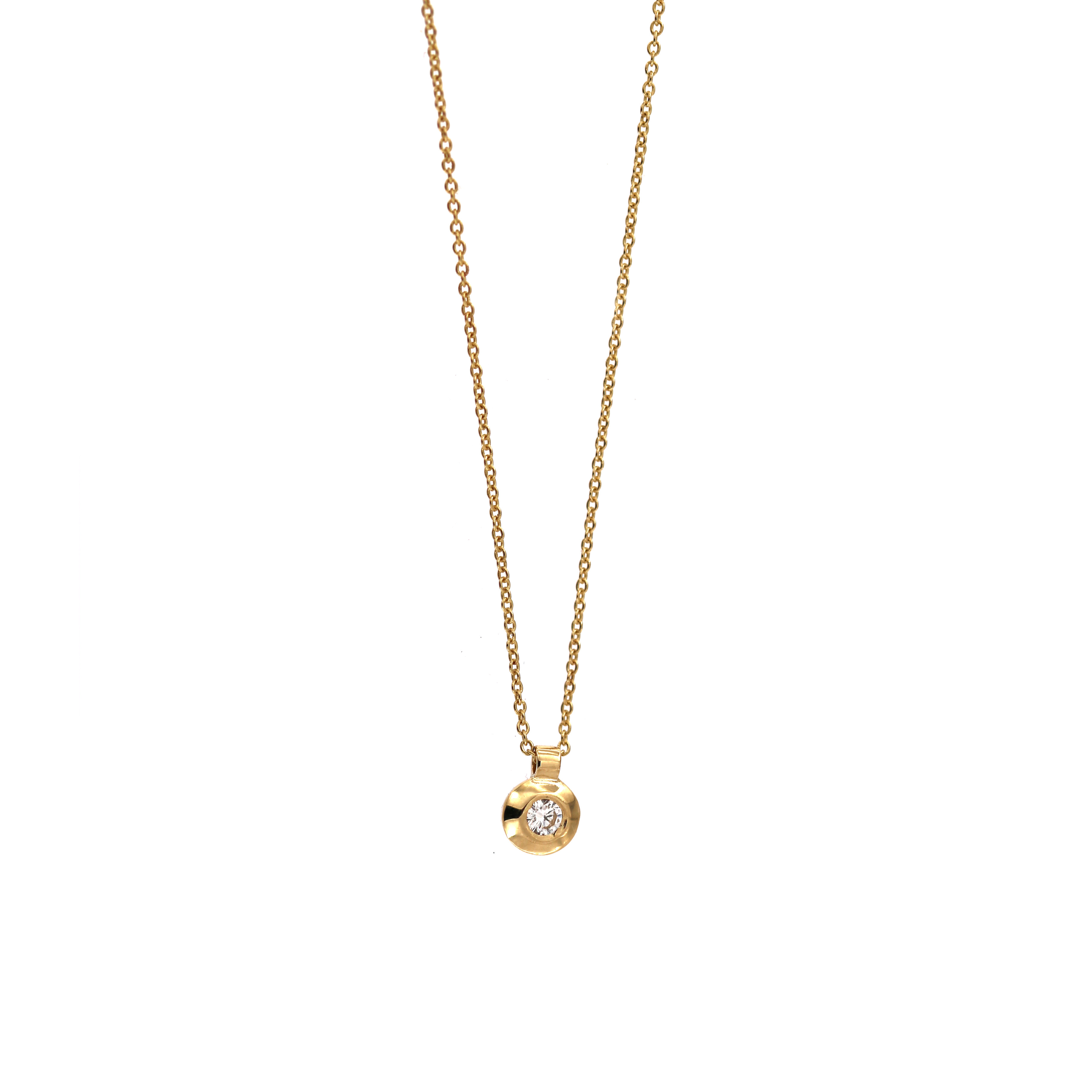 yellow gold diamond pendant necklace