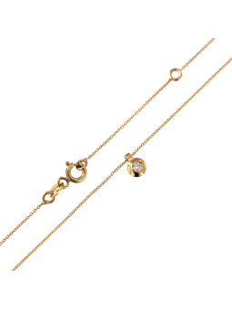 Yellow gold diamond pendant necklace CPGR04-01