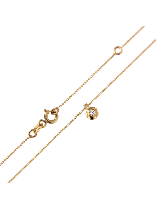 Yellow gold diamond pendant necklace CPGR04-01