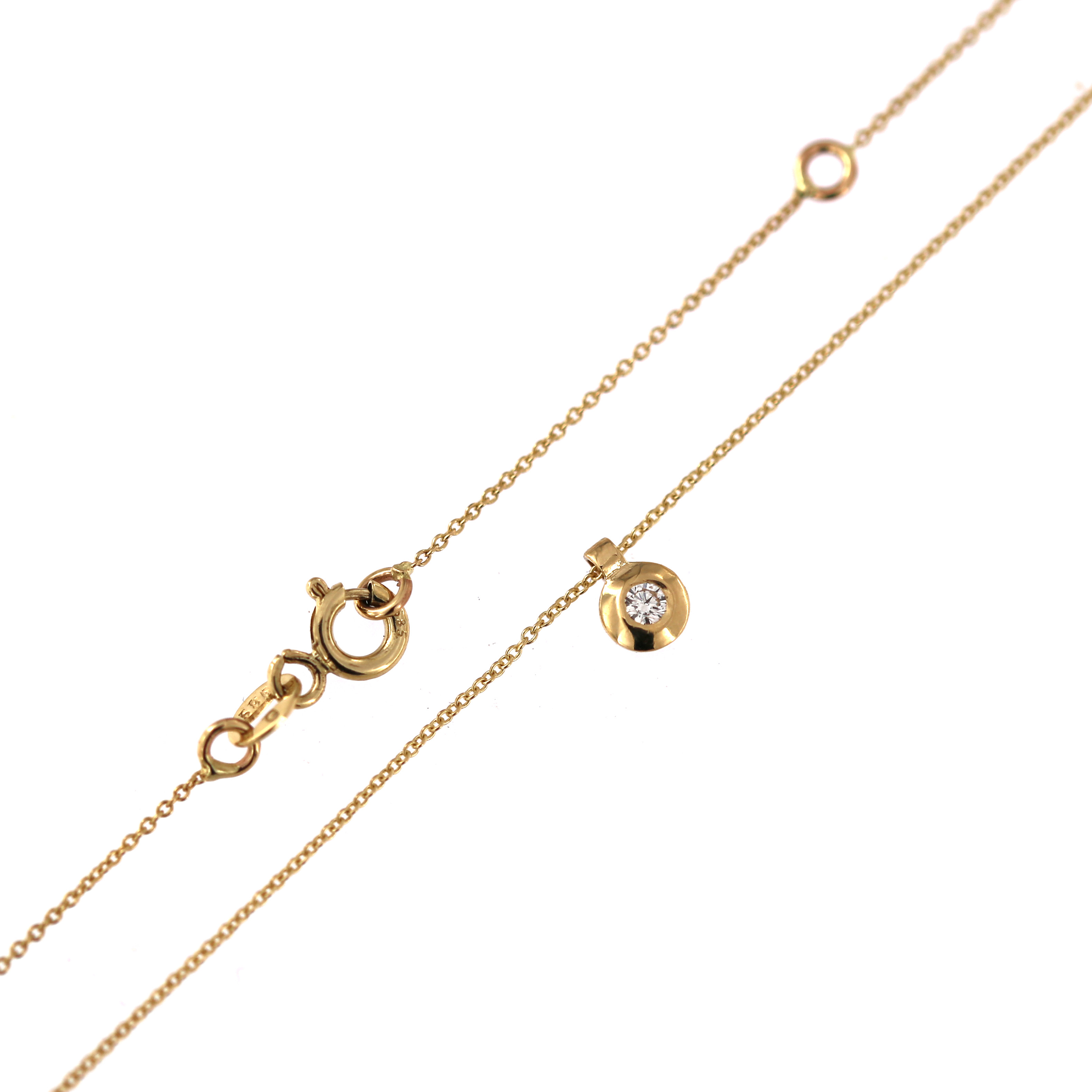 Yellow gold diamond pendant necklace CPGR04-01