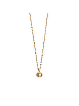 Yellow gold diamond pendant necklace CPGR04-02