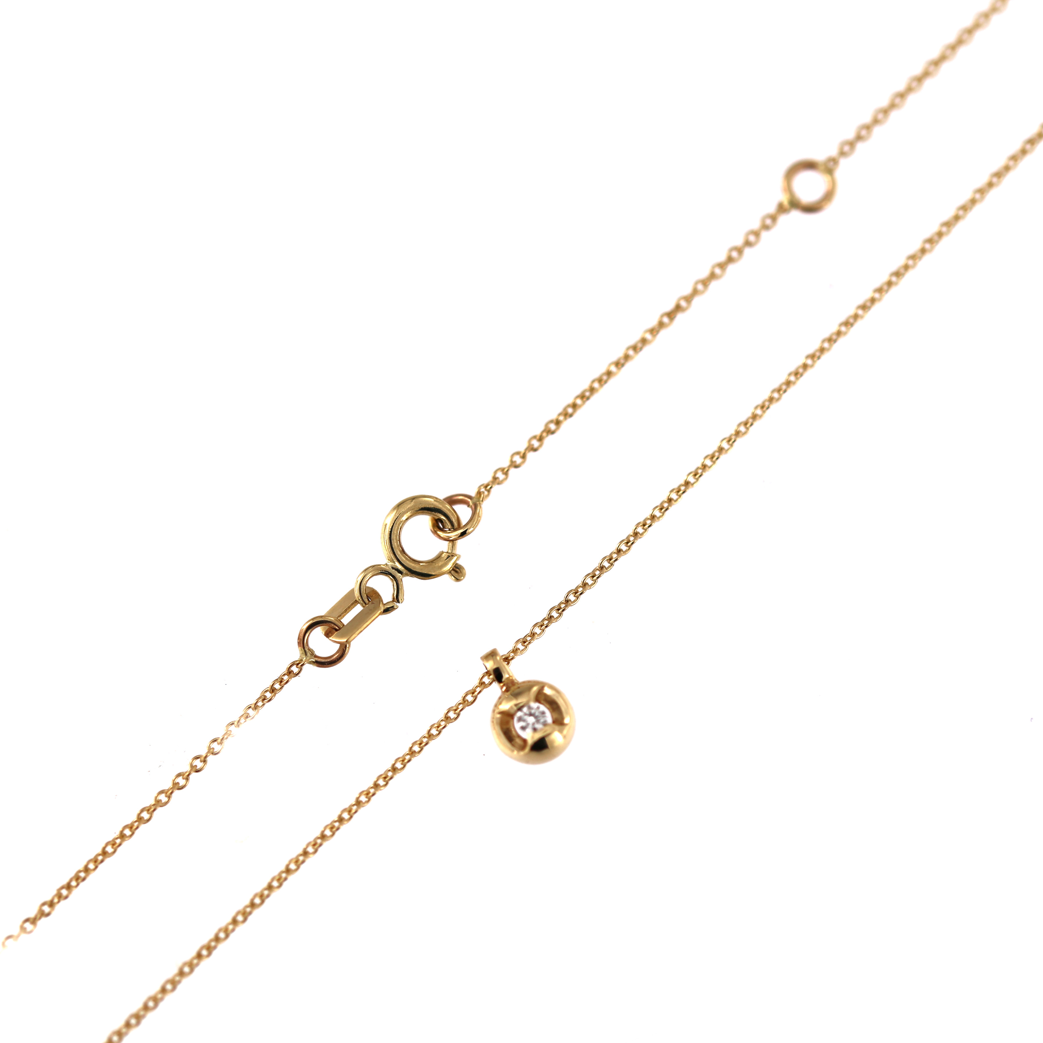 Yellow gold diamond pendant necklace CPGR04-02