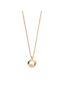 Yellow gold diamond pendant necklace CPGR05-01