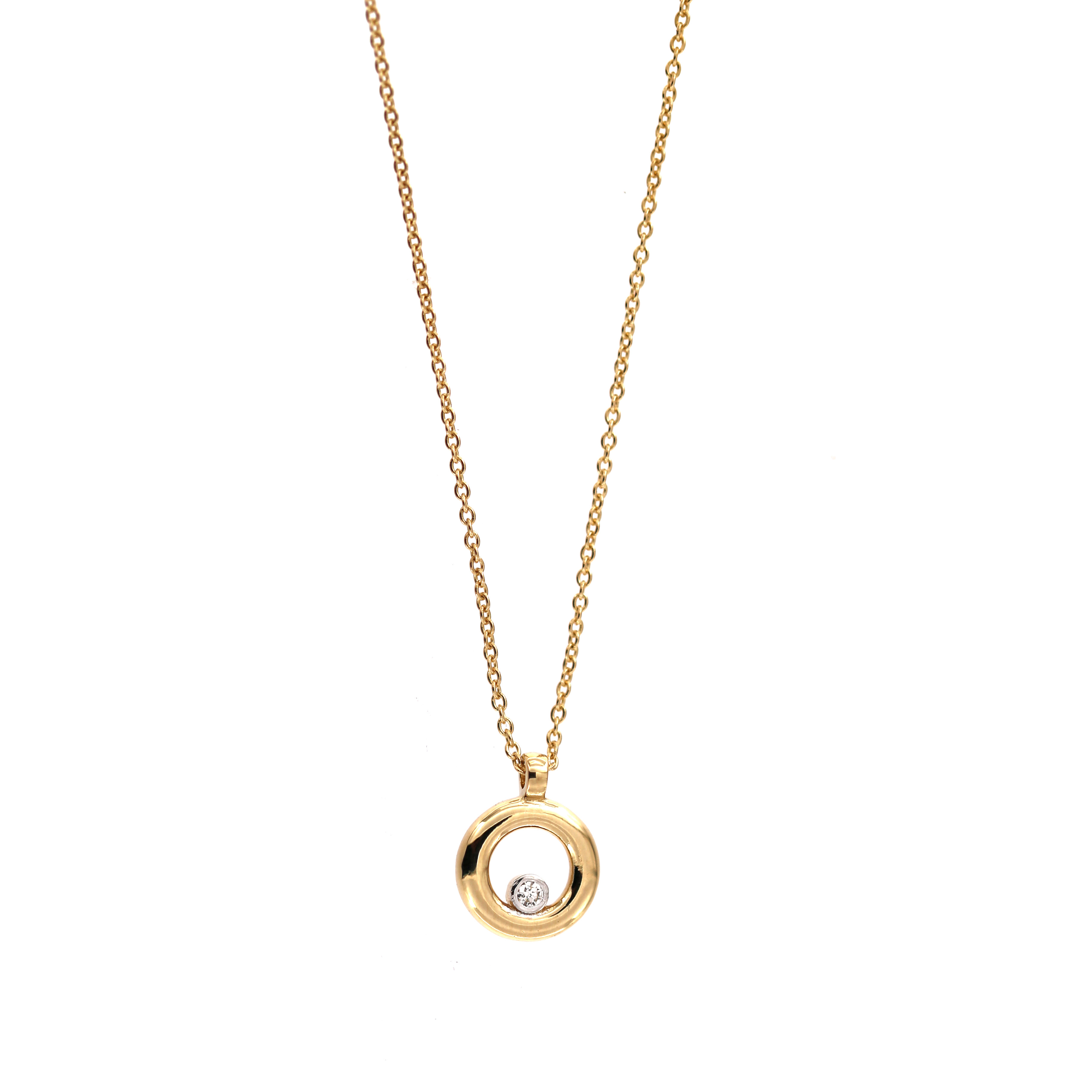 yellow gold diamond pendant necklace