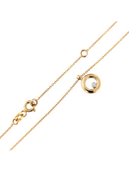 Yellow gold diamond pendant necklace CPGR05-01