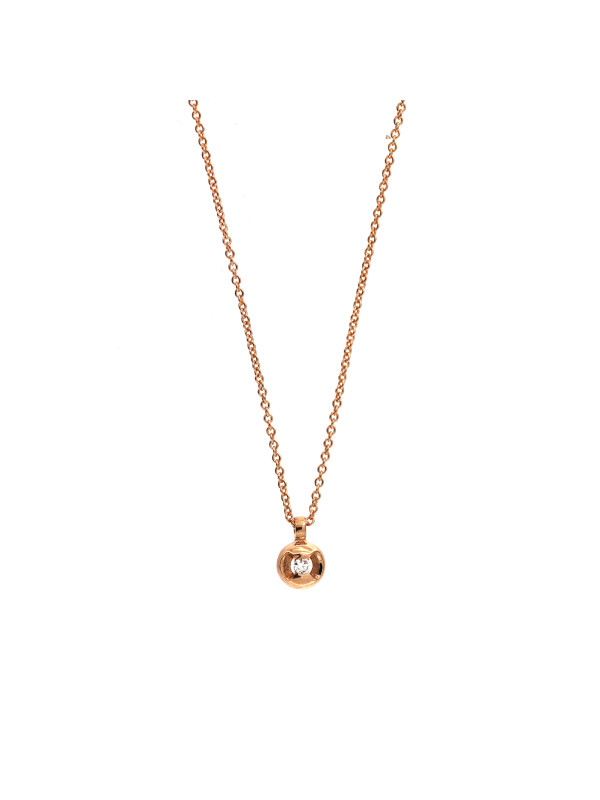 Rose gold diamond pendant necklace CPRR03-03