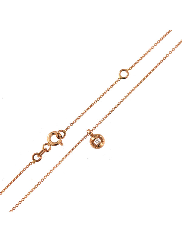 Rose gold diamond pendant necklace CPRR03-03