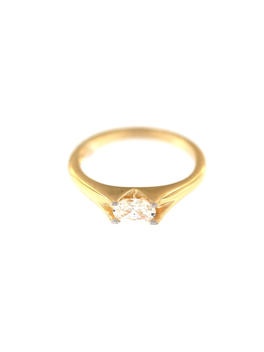 Geltono aukso žiedas su cirkoniu DGL04-01