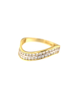 Geltono aukso žiedas su cirkoniais DGAM03-01