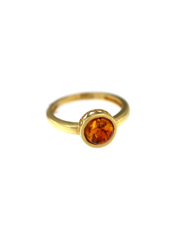 Yellow gold amber ring DGG01-01