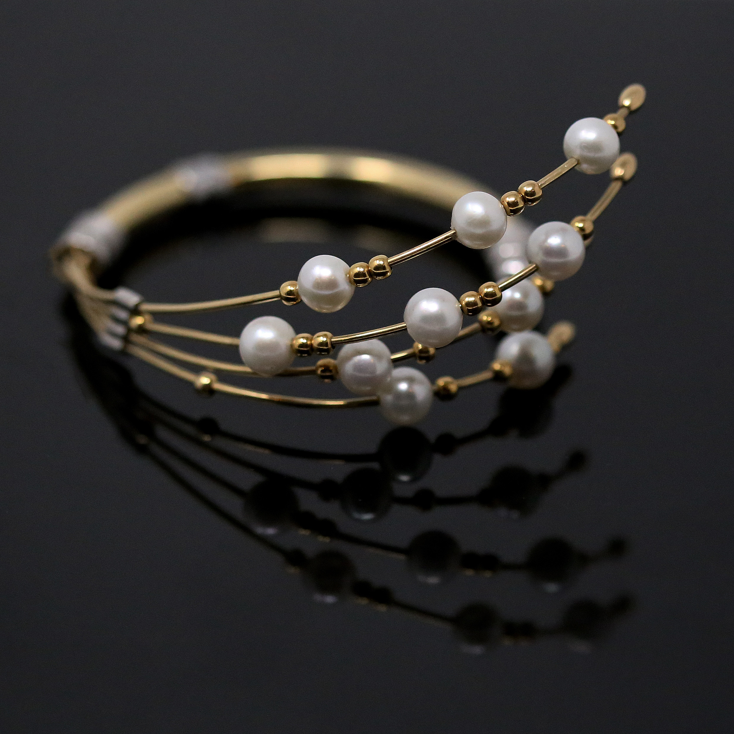 Yellow gold pearl bracelet EGZPRL04-01