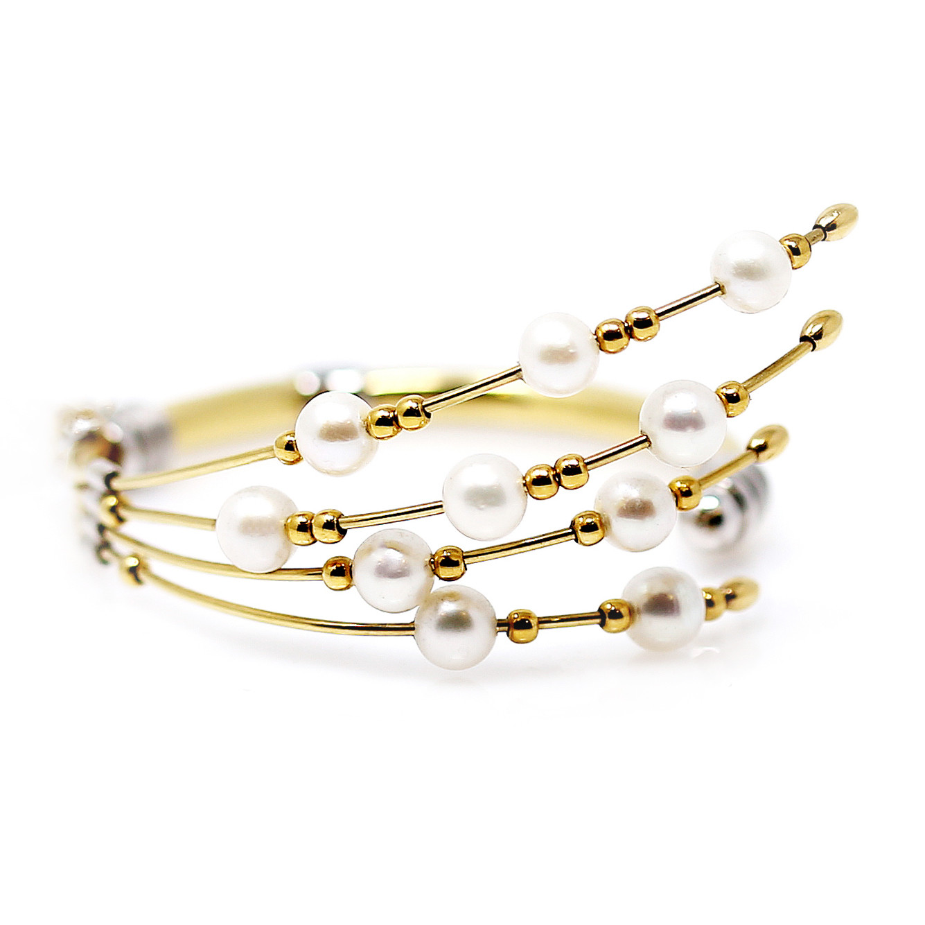 Yellow gold pearl bracelet EGZPRL04-01