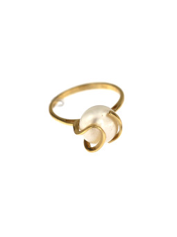 Yellow gold pearl ring DGP01-01