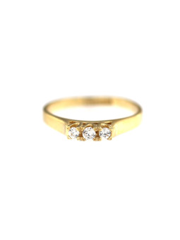 Geltono aukso žiedas su cirkoniais DGT01-01