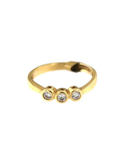 Geltono aukso žiedas su cirkoniais DGT02-01