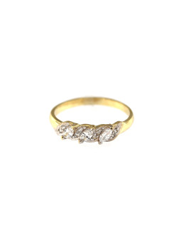 Yellow gold zirconia ring DGT04-01