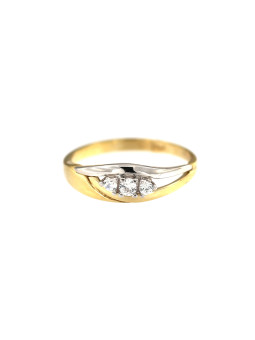 Geltono aukso žiedas su cirkoniais DGT04-02