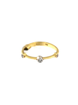 Geltono aukso žiedas su cirkoniais DGT05-02