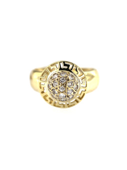 Geltono aukso žiedas su cirkoniais DGC01-02