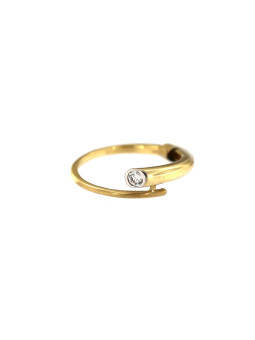 Geltono aukso žiedas su cirkoniais DGC05-01