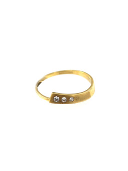 Geltono aukso žiedas su cirkoniais DGC05-03
