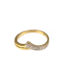 Geltono aukso žiedas su cirkoniais DGC06-02