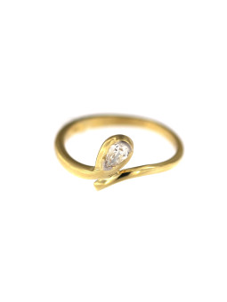 Geltono aukso žiedas su cirkoniais DGC07-04