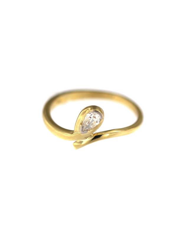 Yellow gold zirconia ring DGC07-04