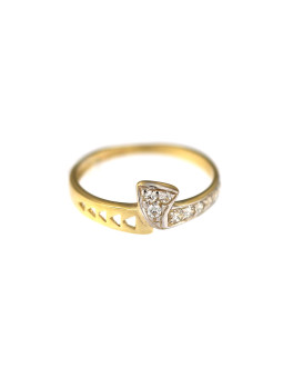 Geltono aukso žiedas su cirkoniais DGC07-05