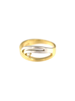Geltono aukso žiedas su cirkoniais DGC08-02