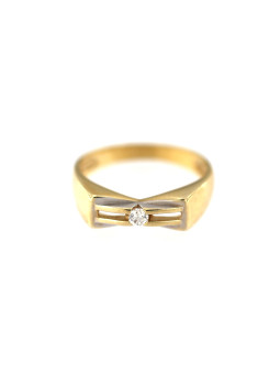 Geltono aukso žiedas su cirkoniais DGC08-03