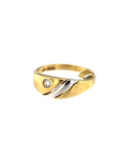 Geltono aukso žiedas su cirkoniais DGC08-04