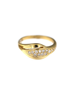 Geltono aukso žiedas su cirkoniais DGC08-10
