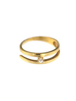 Geltono aukso žiedas su cirkoniais DGC09-04