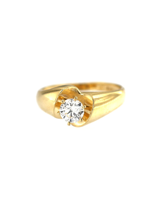 Yellow gold zirconia ring DGC10-01