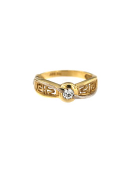 Geltono aukso žiedas su cirkoniais DGC10-02