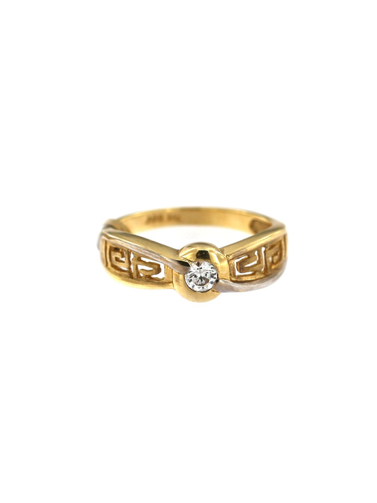 Geltono aukso žiedas su cirkoniais DGC10-02