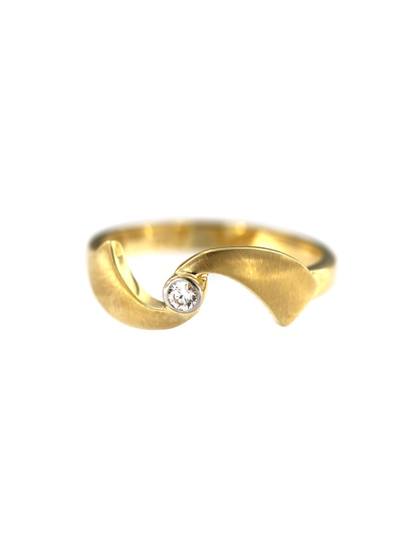 Geltono aukso žiedas su cirkoniais DGC10-03
