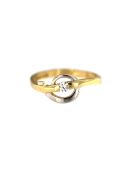 Geltono aukso žiedas su cirkoniais DGC10-04