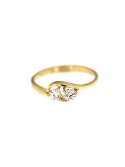 Geltono aukso žiedas su cirkoniais DGC10-06