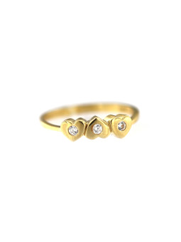 Geltono aukso žiedas su cirkoniais DGC12-01