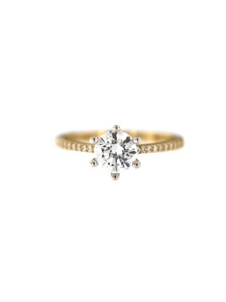 Geltono aukso sužadėtuvių žiedas su Swarovski kristalais DGS03-02-15