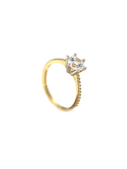 Geltono aukso sužadėtuvių žiedas su Swarovski kristalais DGS03-02-15