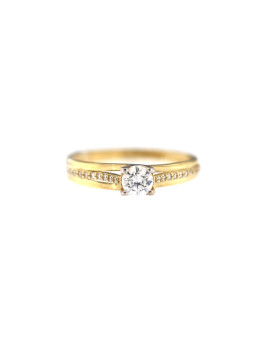 Geltono aukso sužadėtuvių žiedas su Swarovski kristalais DGS03-02-14