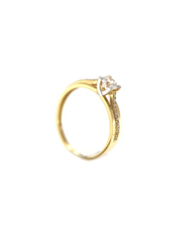 Geltono aukso sužadėtuvių žiedas su Swarovski kristalais DGS03-02-14