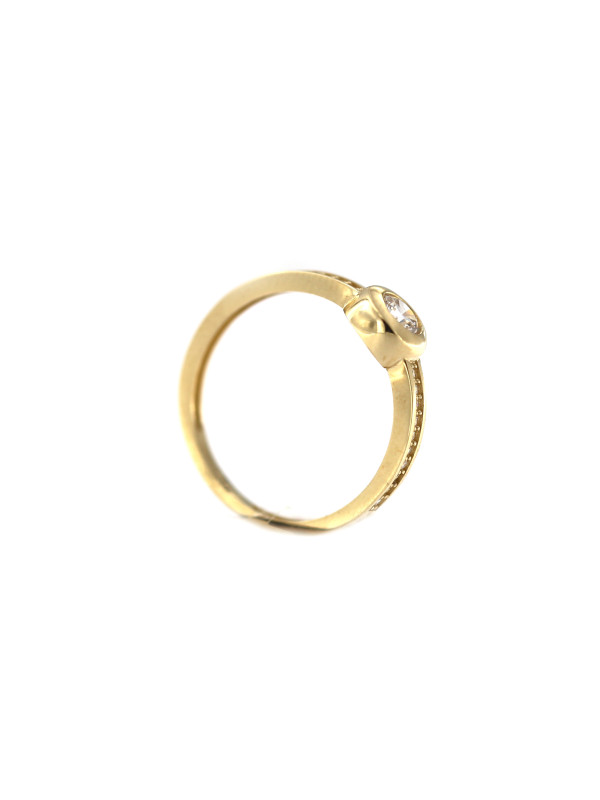 Geltono aukso sužadėtuvių žiedas su Swarovski kristalais DGS03-02-10