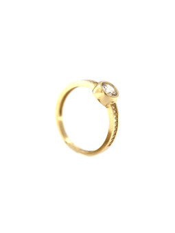 Geltono aukso sužadėtuvių žiedas su Swarovski kristalais DGS03-02-09