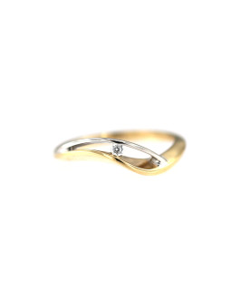 Geltono aukso žiedas su cirkoniais DGC09-01